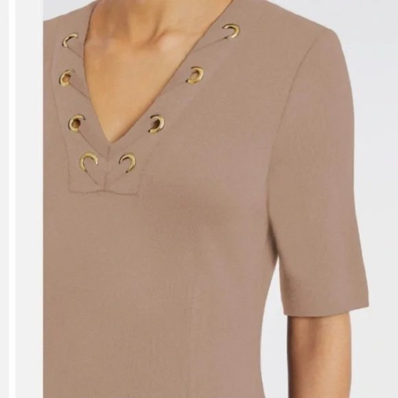 Ming Wang short sleeve grommet lacing dress - Soft Knit - S - NWT - Picture 4 of 8